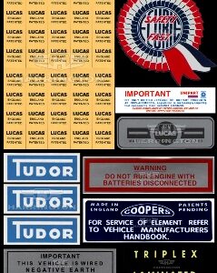 Mini Cooper MK1 MK2 MK3 Restoration Decal Sticker Set